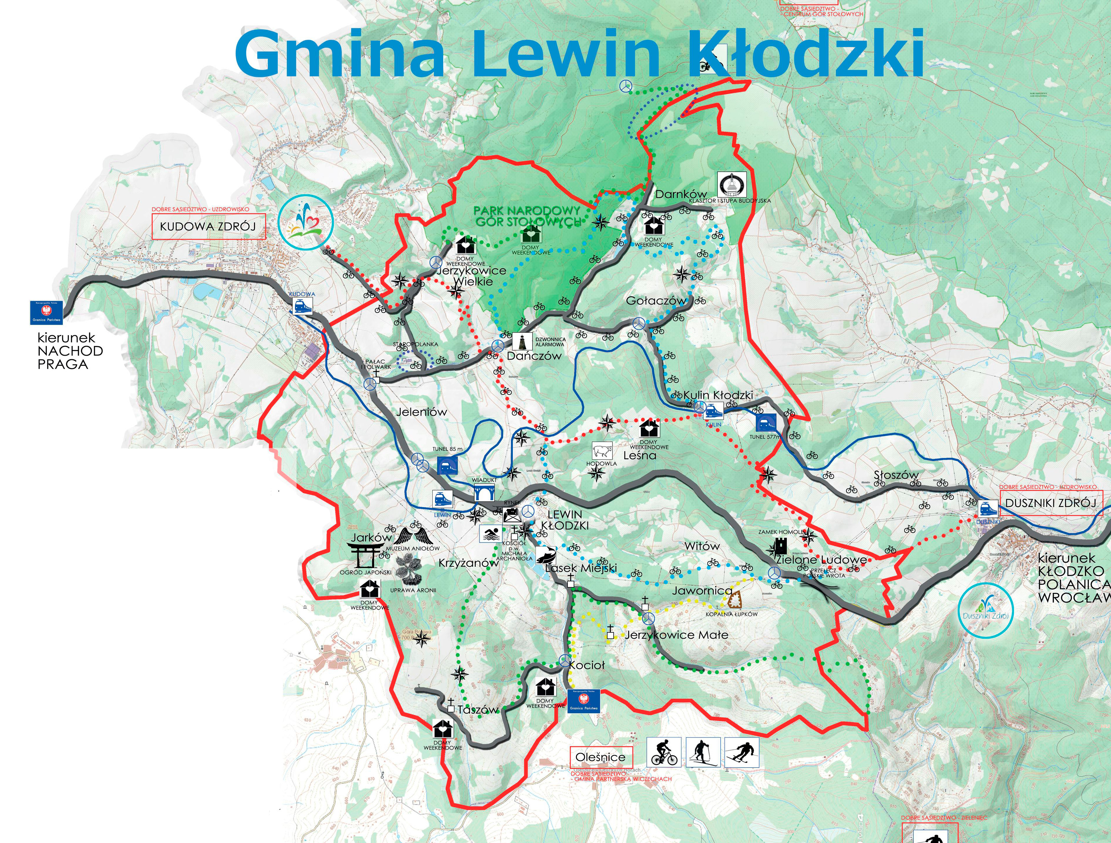 Mapa Gminy Lewin Kłodzki